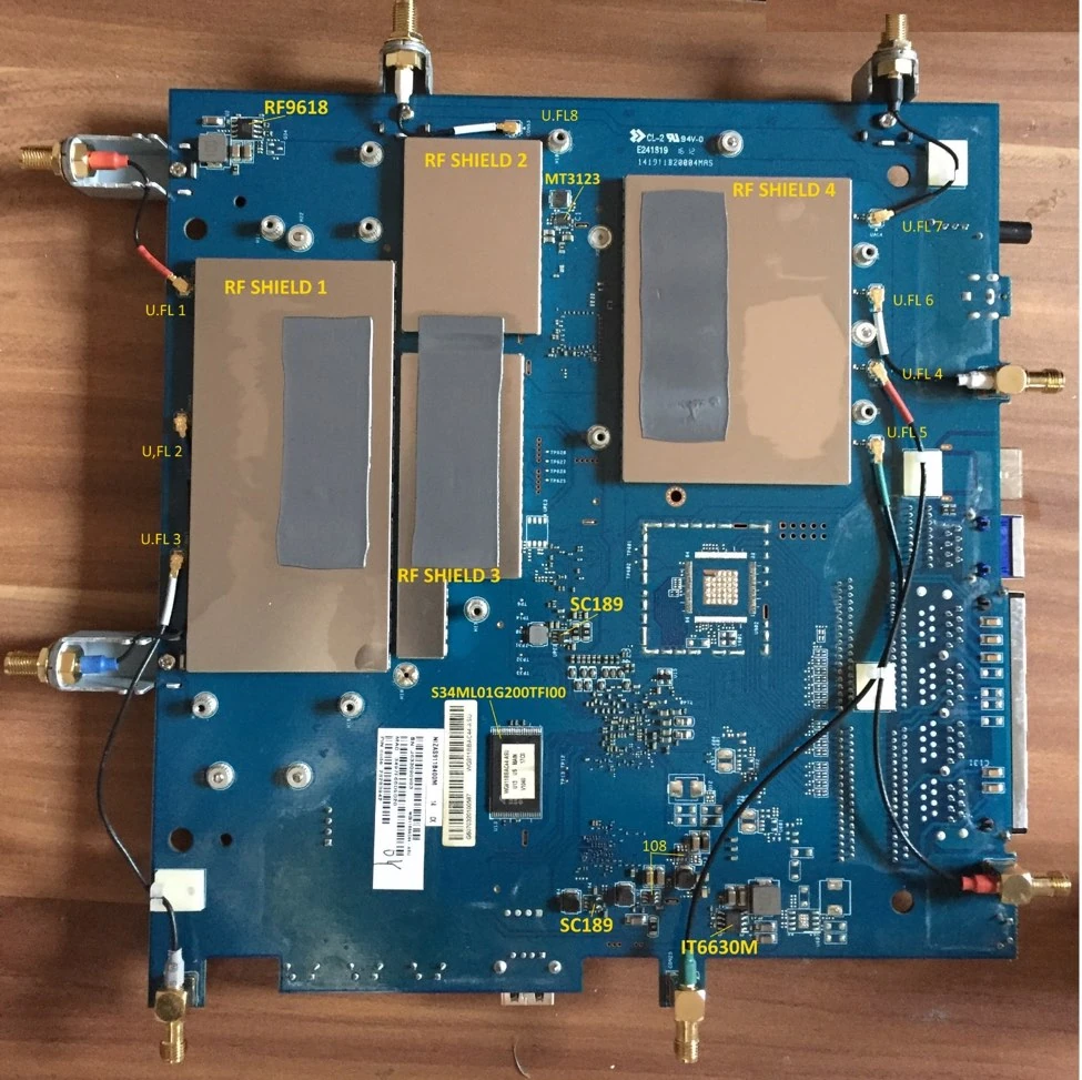 ASUS RT-AS5300 PCB bottom without heatsinks